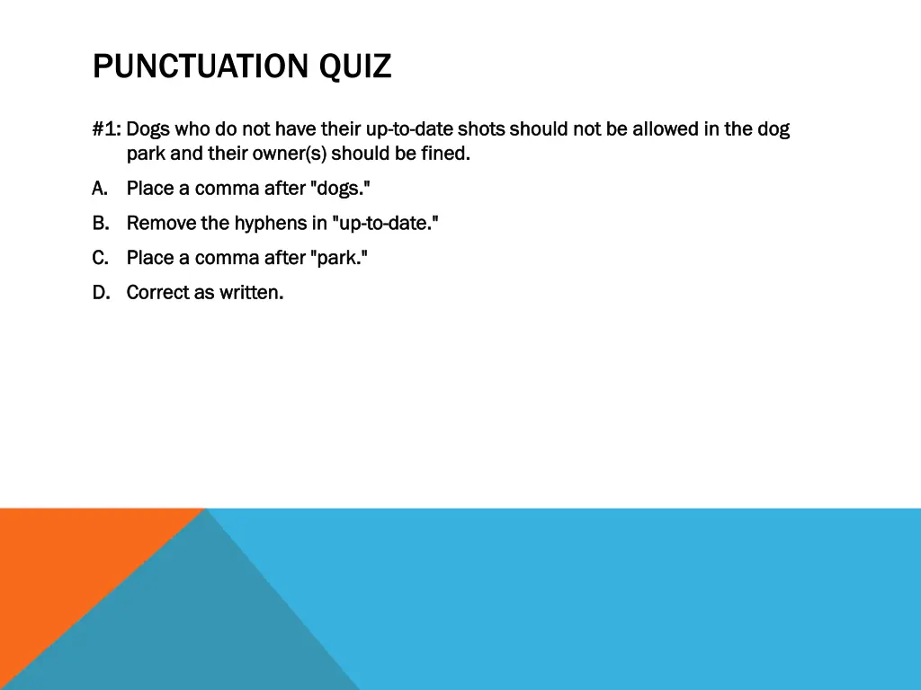 punctuation quiz