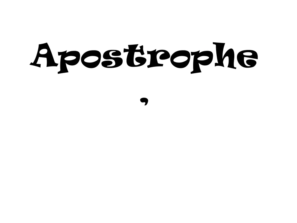 apostrophe 1