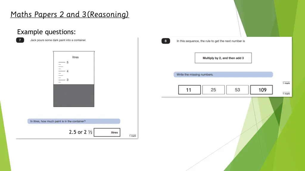 maths papers 2 and 3 reasoning 1