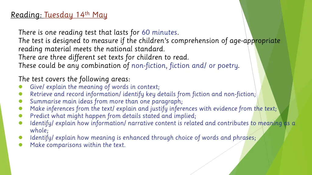 reading tuesday 14 th may