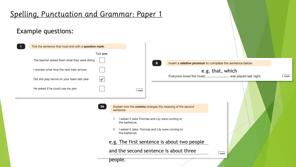 spelling punctuation and grammar paper 1 1