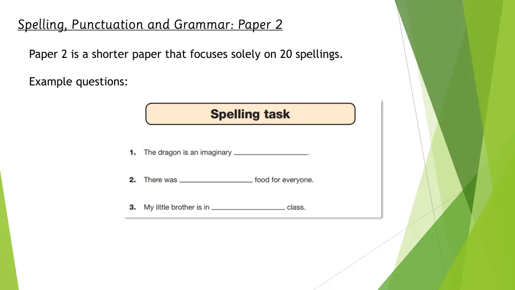 spelling punctuation and grammar paper 2