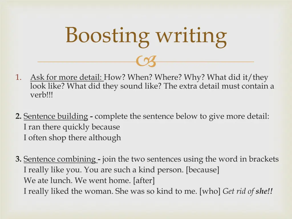 boosting writing 1