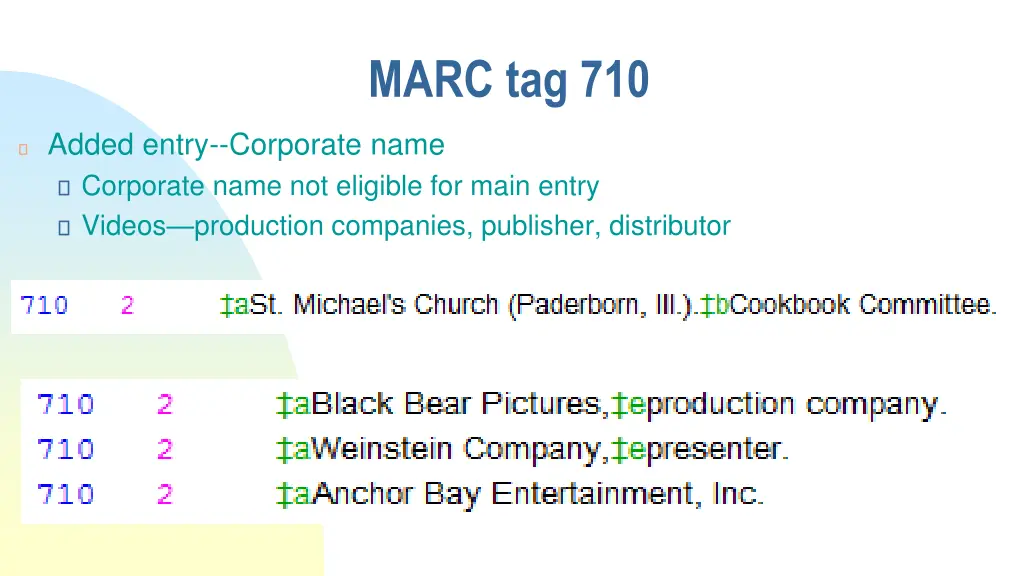 marc tag 710