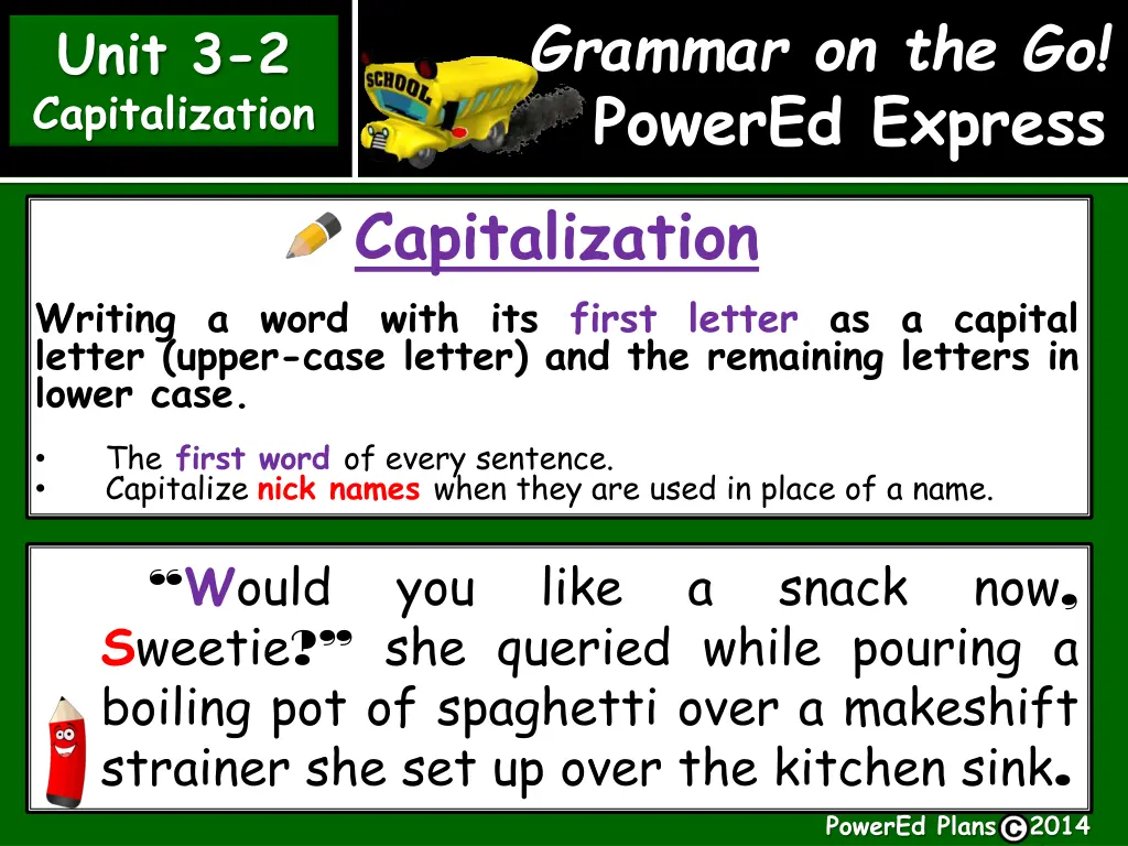 grammar on the go powered express capitalization