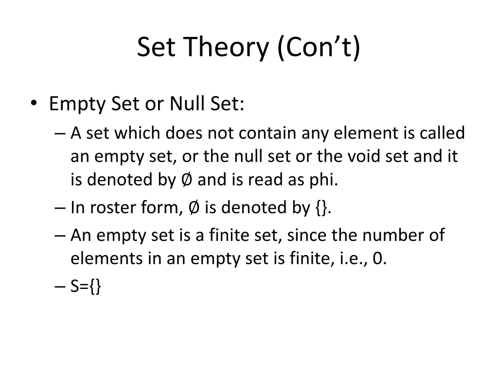 set theory con t 1