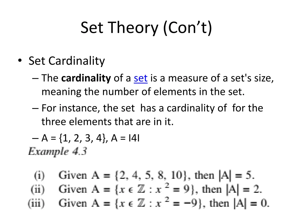 set theory con t 2