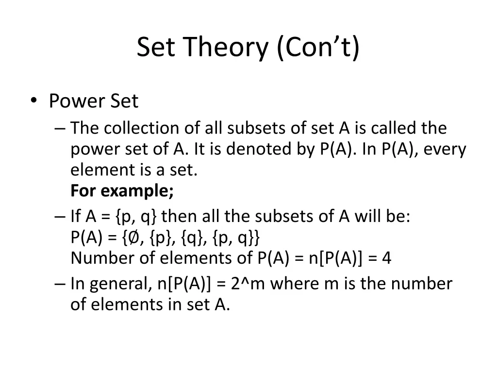 set theory con t 5