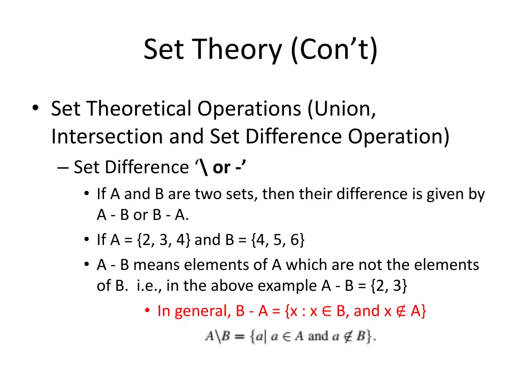 set theory con t 8