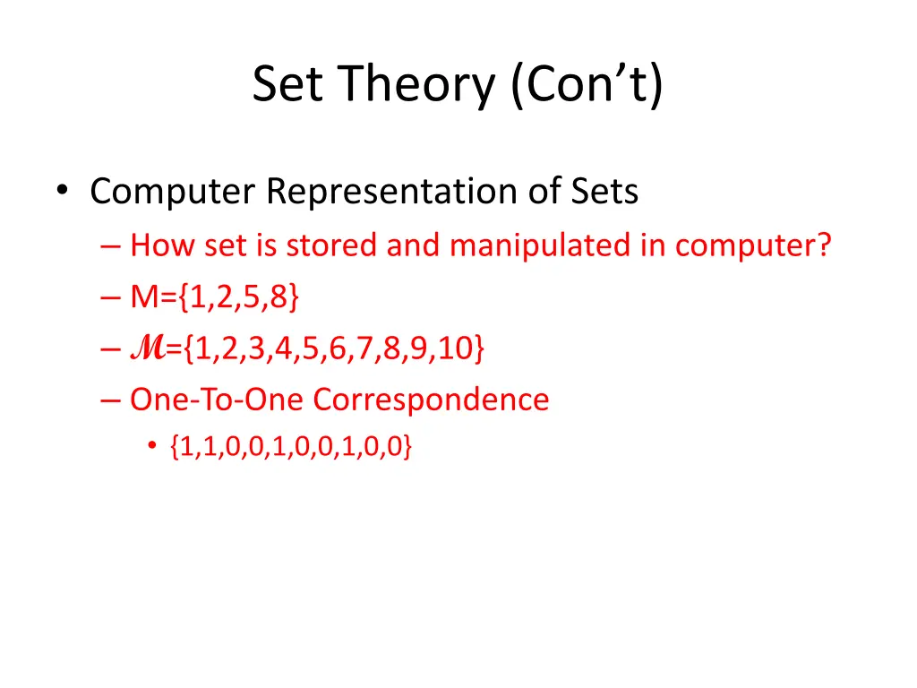 set theory con t 9