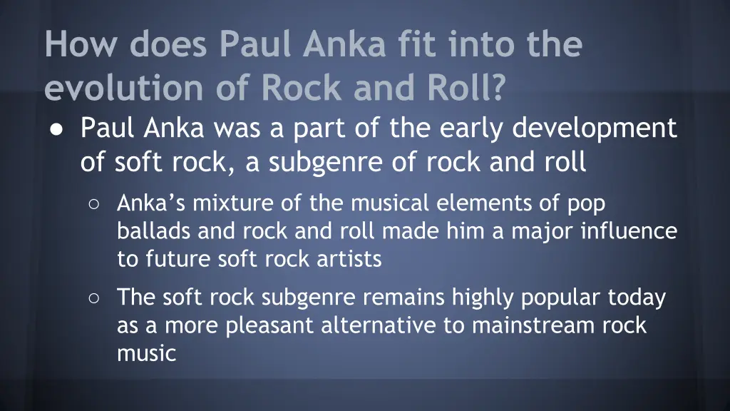 how does paul anka fit into the evolution of rock