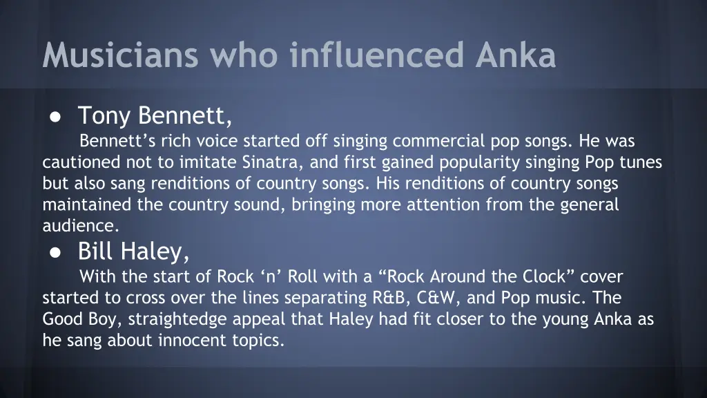 musicians who influenced anka 1