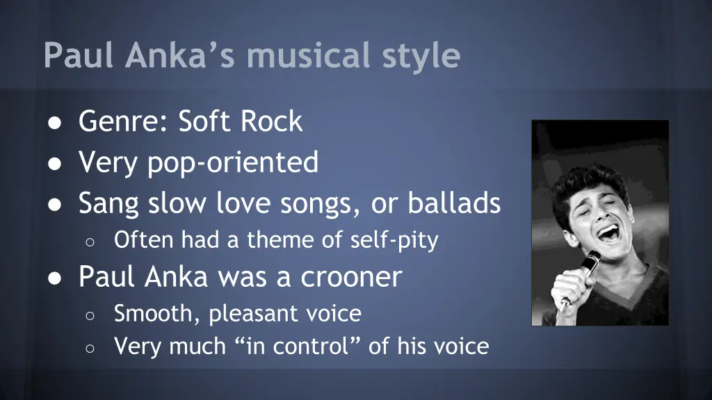 paul anka s musical style