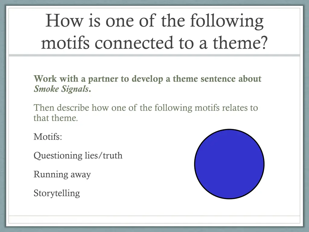 how is one of the following motifs connected