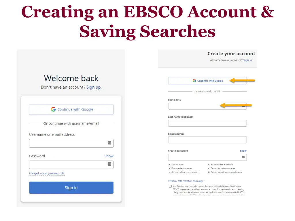 creating an ebsco account saving searches 1