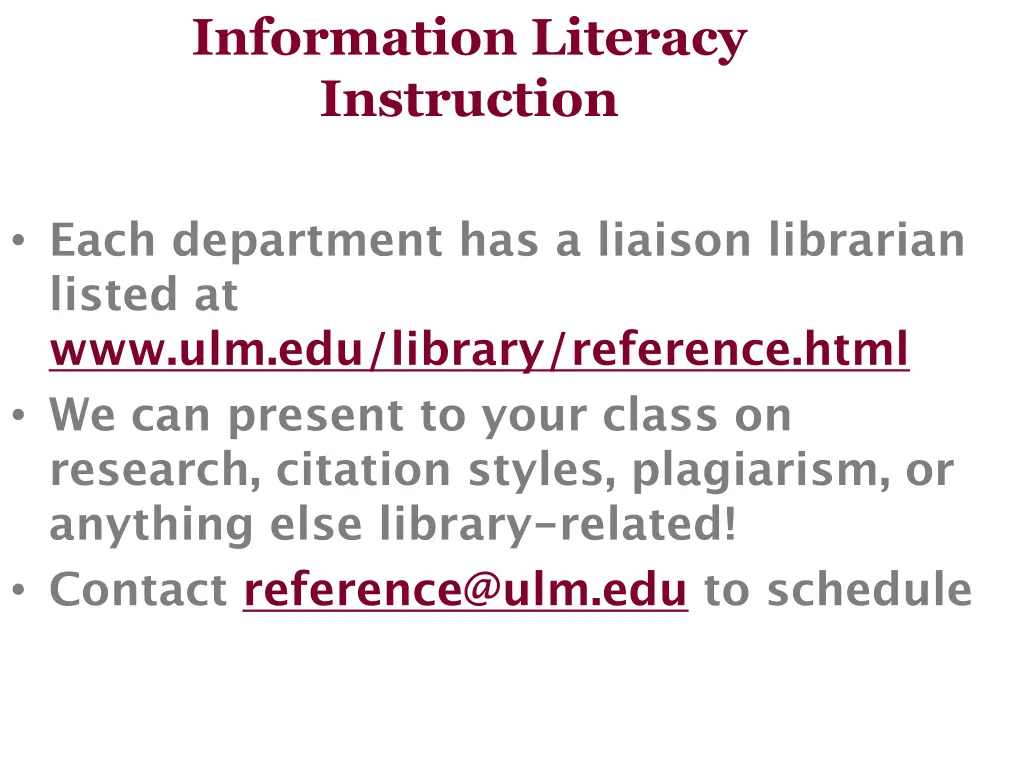 information literacy instruction