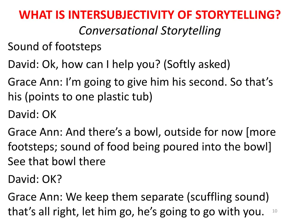 what is intersubjectivity of storytelling 1