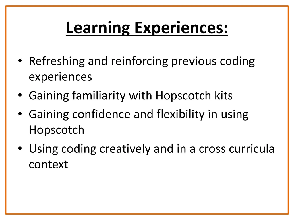 learning experiences