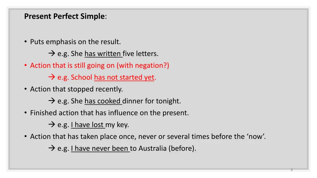 present perfect simple