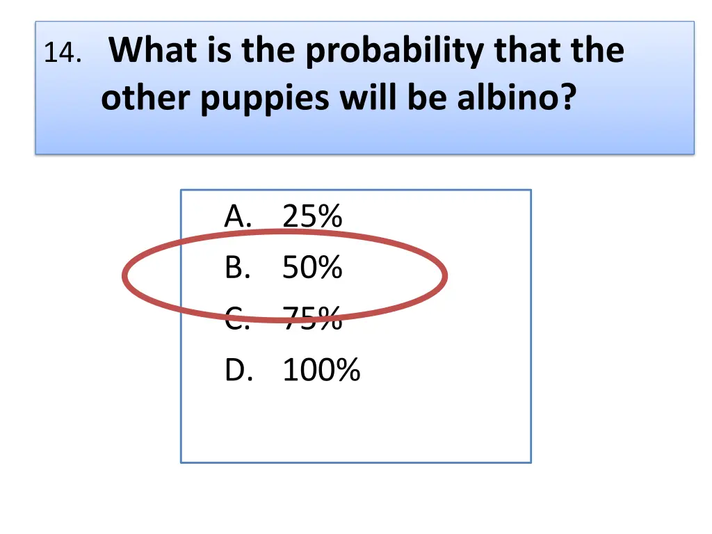 14 what is the probability that the other puppies 1