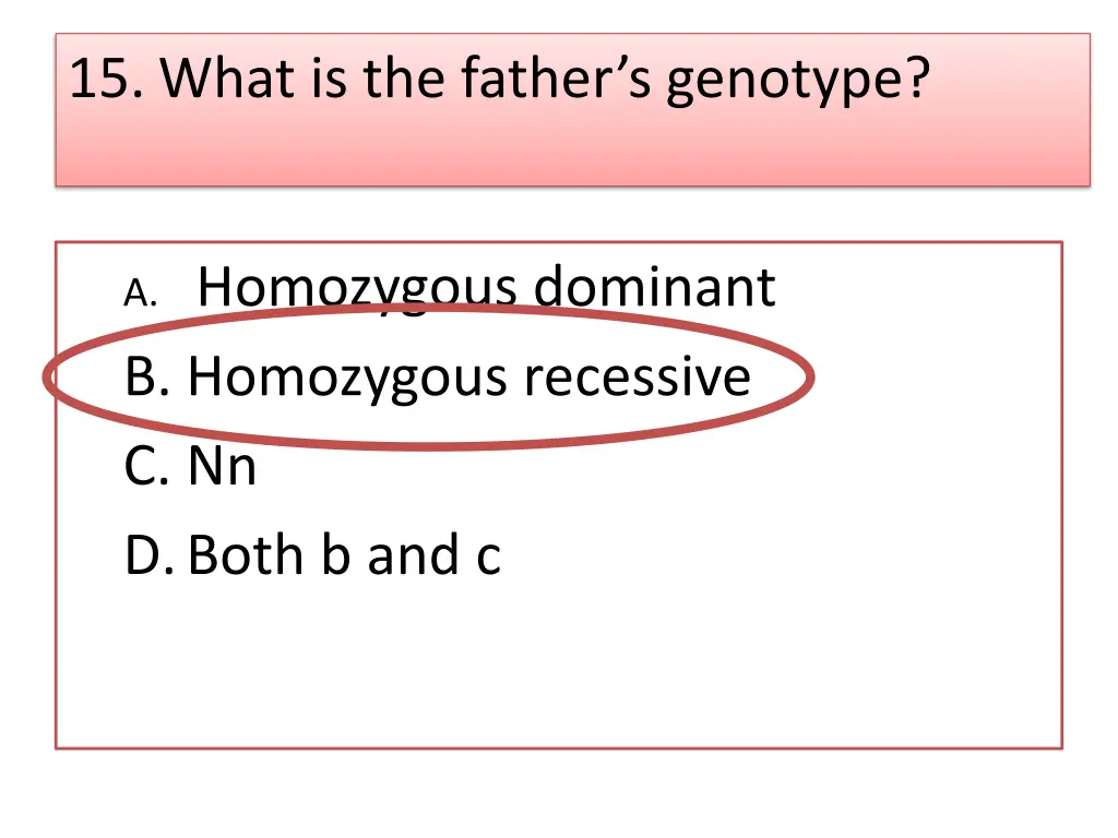 15 what is the father s genotype 1