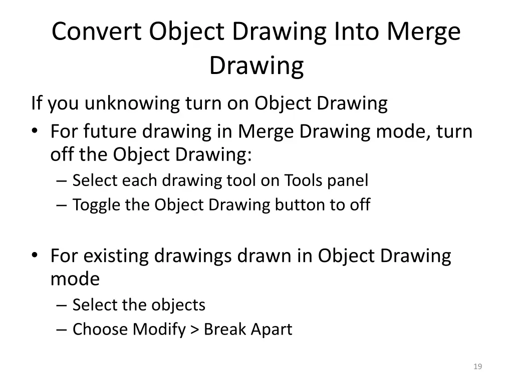 convert object drawing into merge drawing