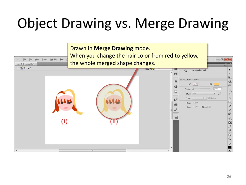 object drawing vs merge drawing 5