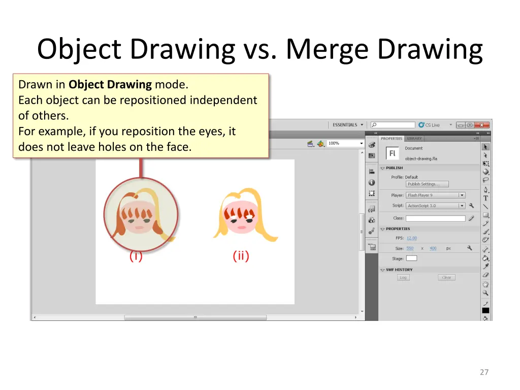 object drawing vs merge drawing 6