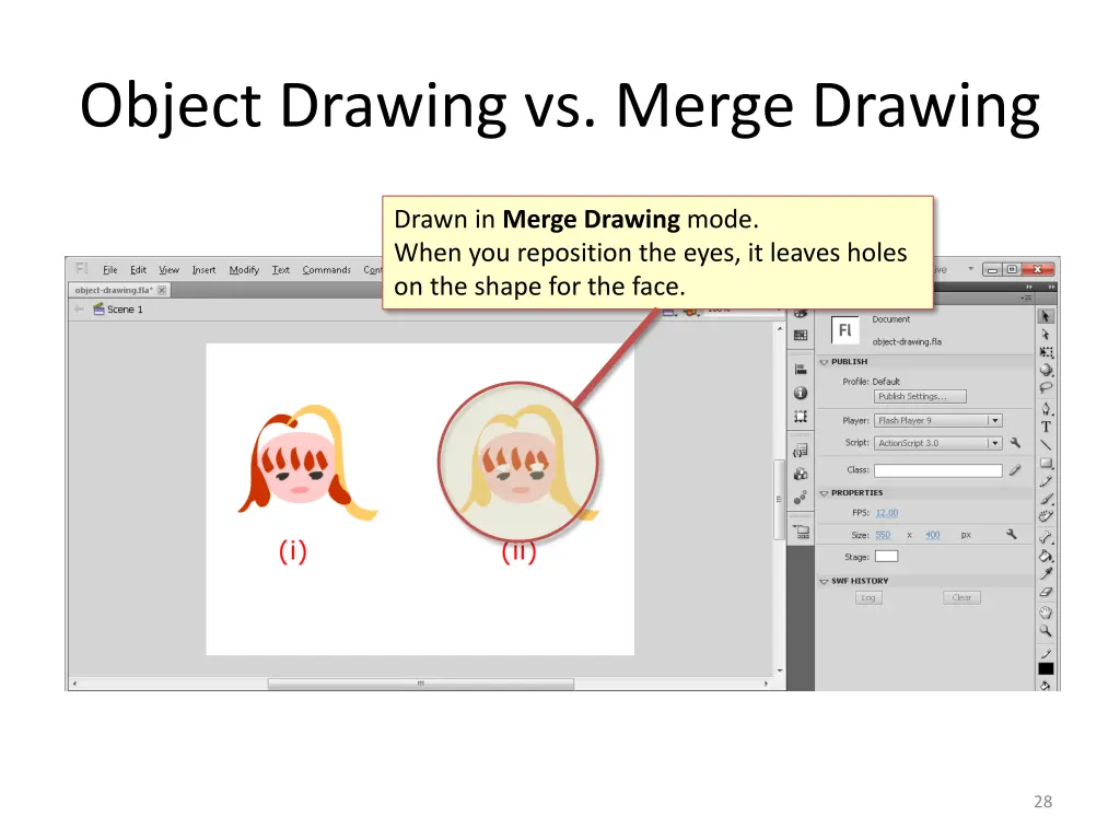 object drawing vs merge drawing 7