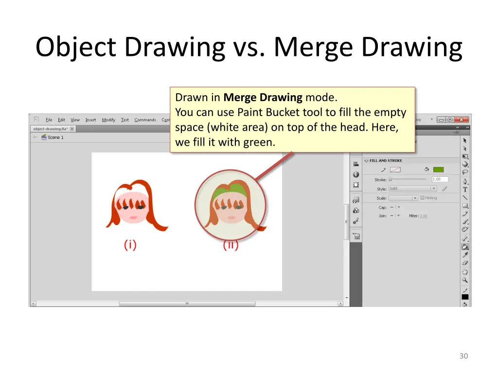 object drawing vs merge drawing 8