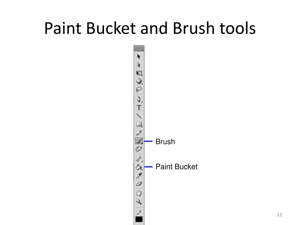 paint bucket and brush tools