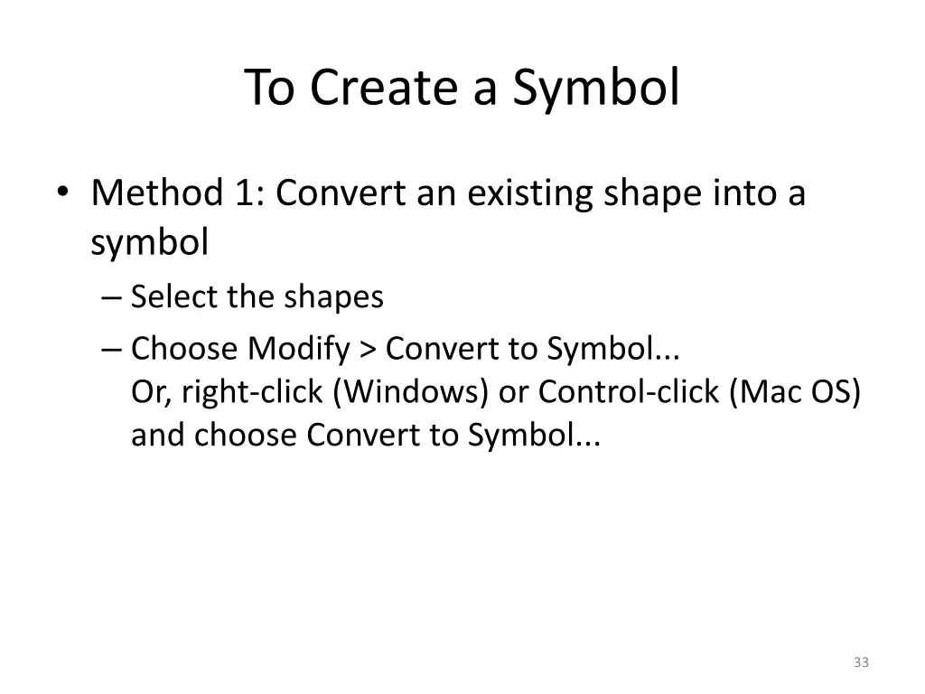 to create a symbol