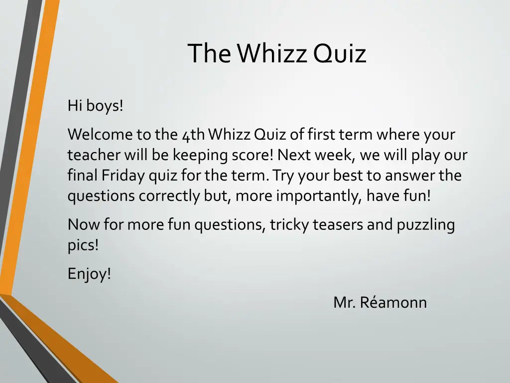 the whizz quiz 1