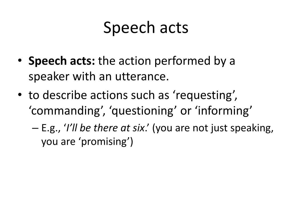 speech acts