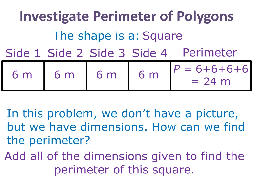 investigate perimeter of polygons the shape