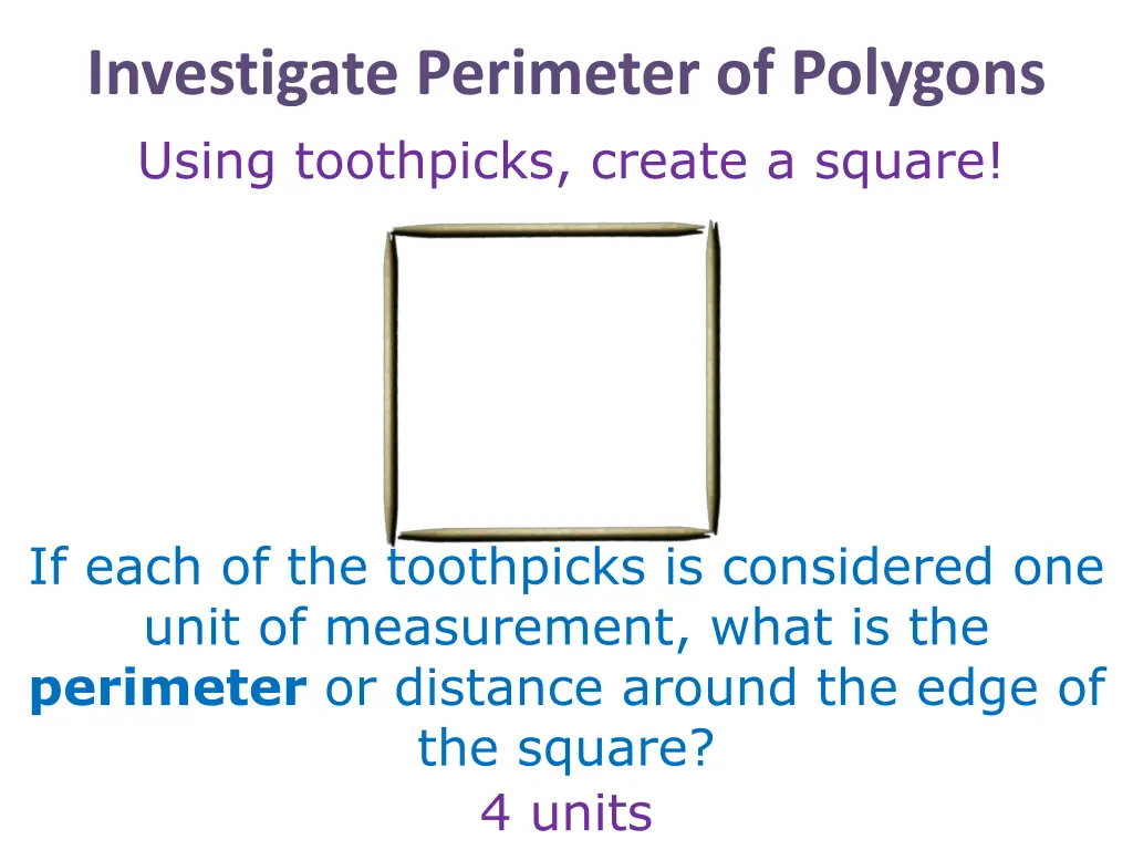 investigate perimeter of polygons using 2