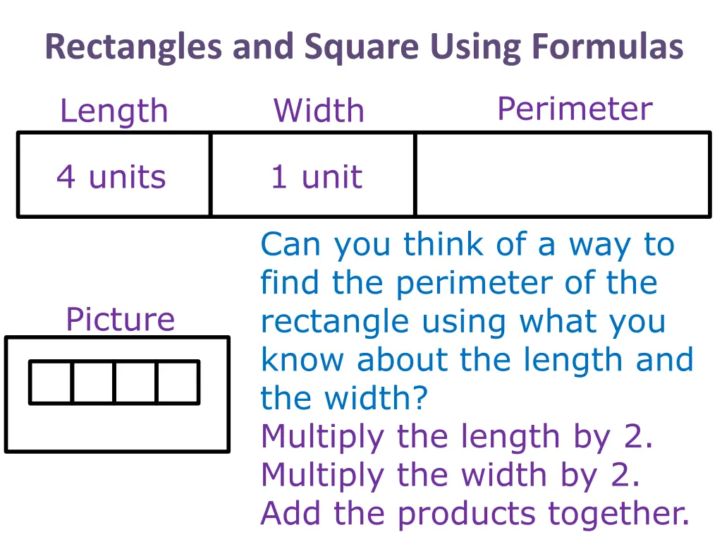 rectangles and square using formulas 5