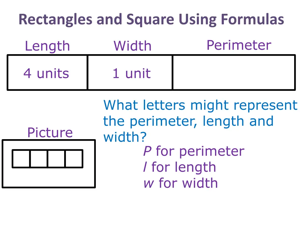 rectangles and square using formulas 6