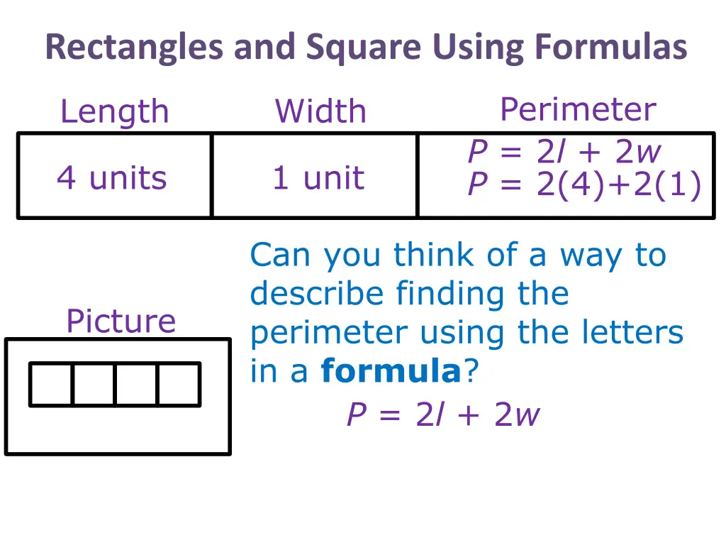 rectangles and square using formulas 7