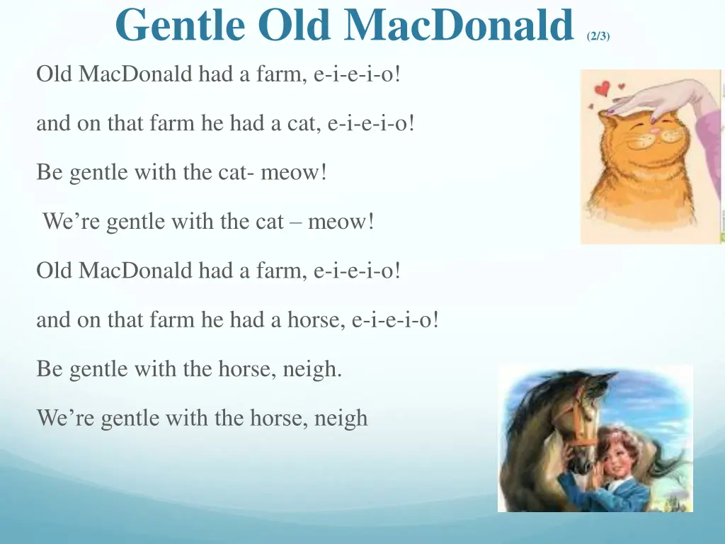 gentle old macdonald 2 3 old macdonald had a farm