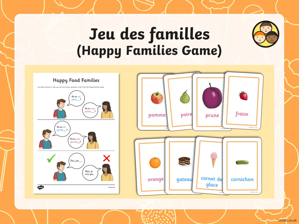 jeu des familles happy families game