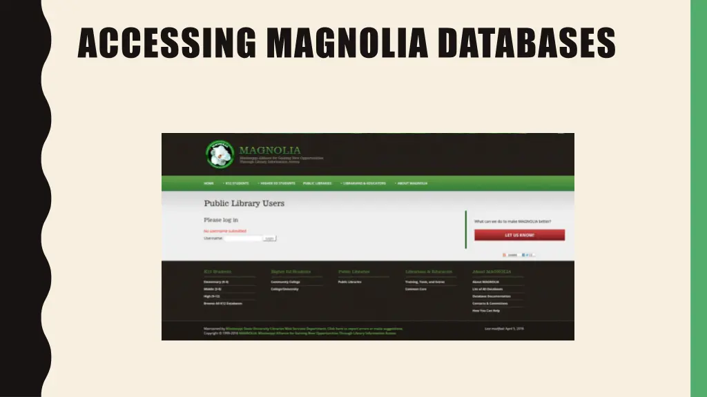 accessing magnolia databases 1