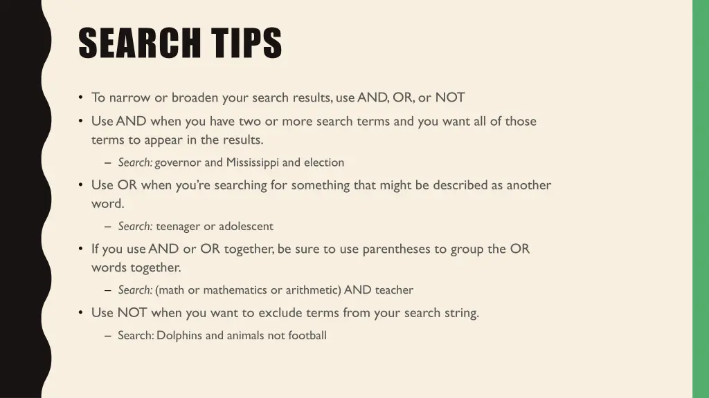 search tips