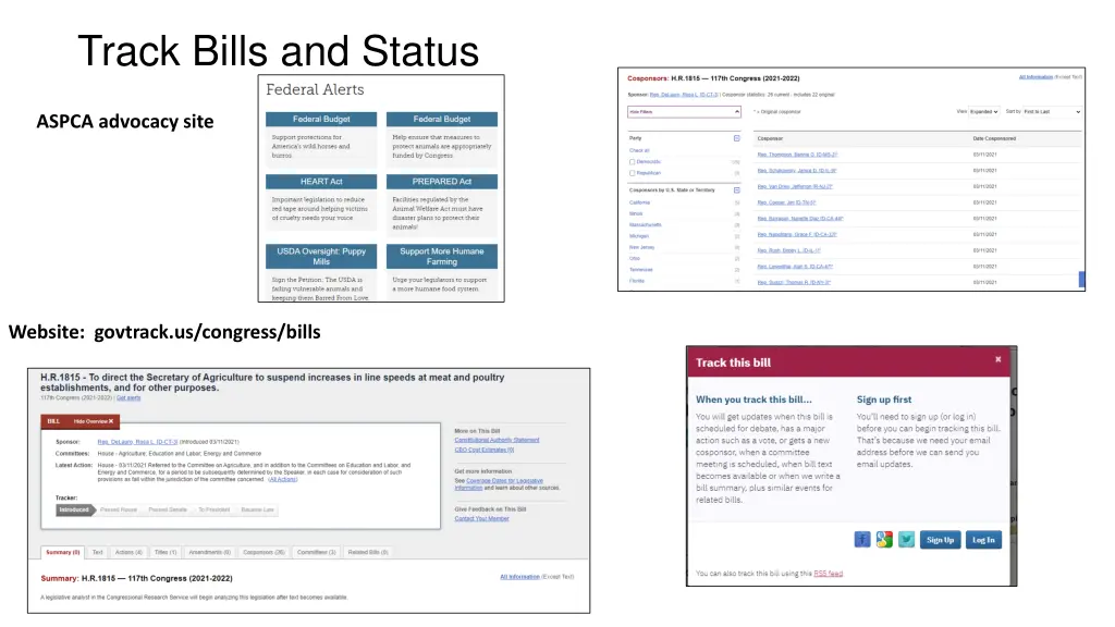 track bills and status