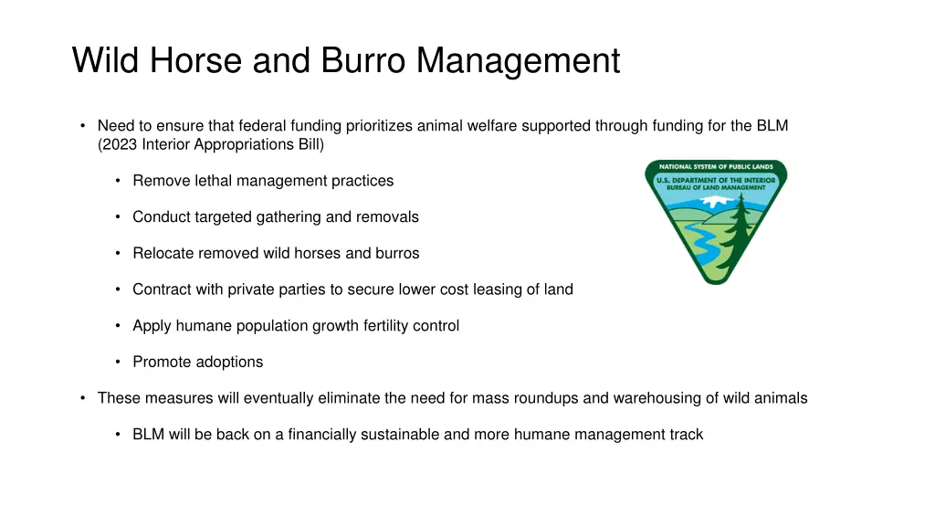 wild horse and burro management