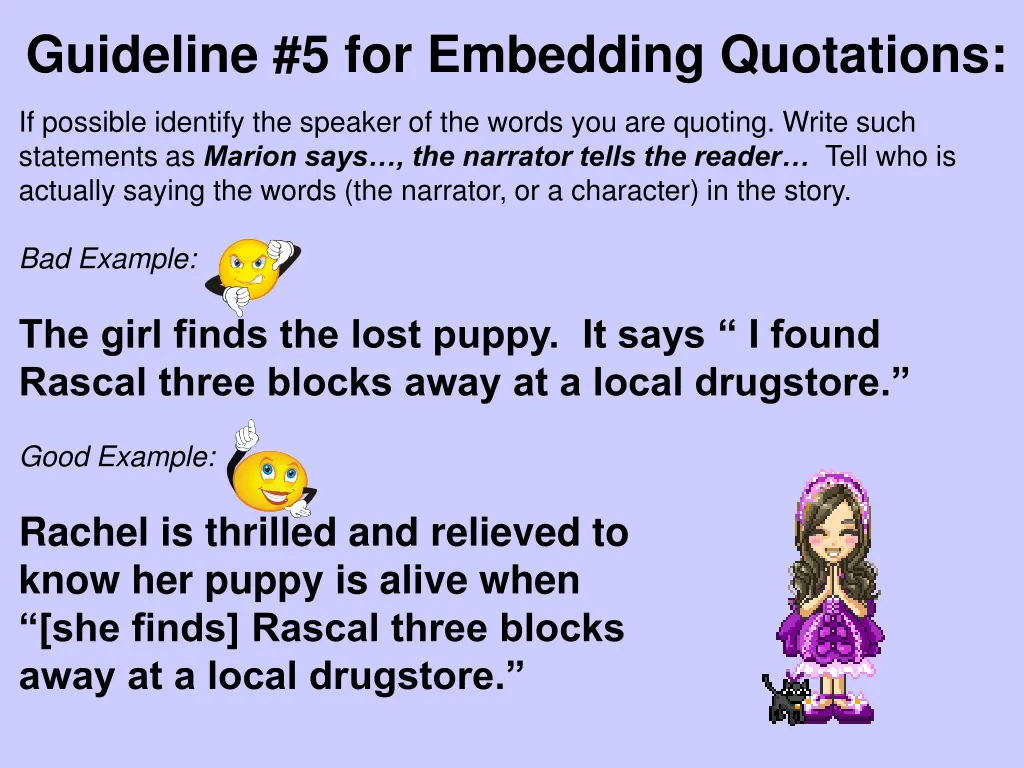 guideline 5 for embedding quotations