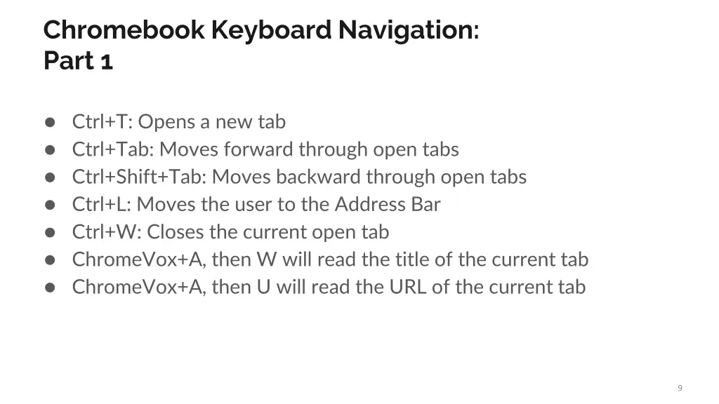 chromebook keyboard navigation part 1