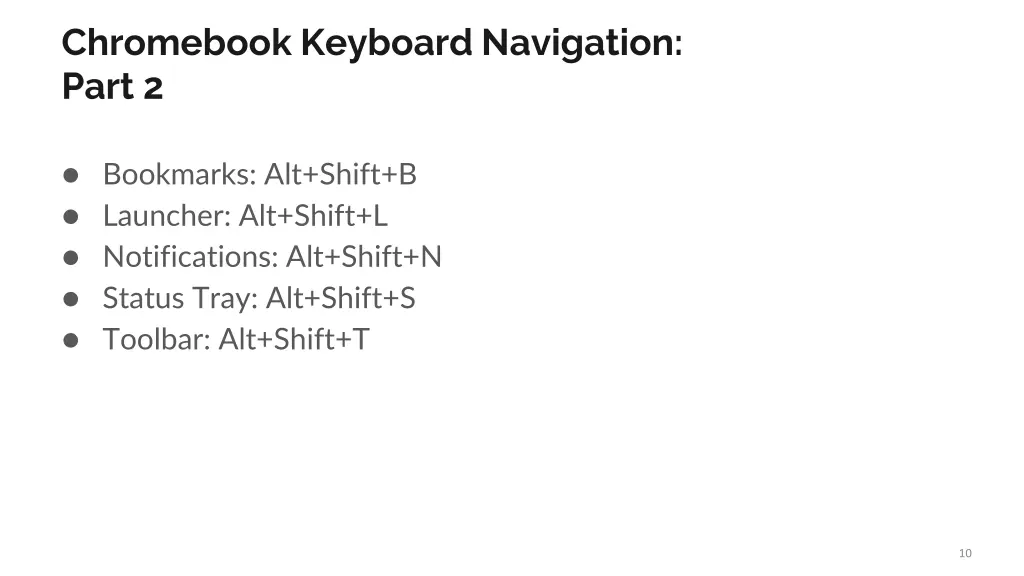 chromebook keyboard navigation part 2