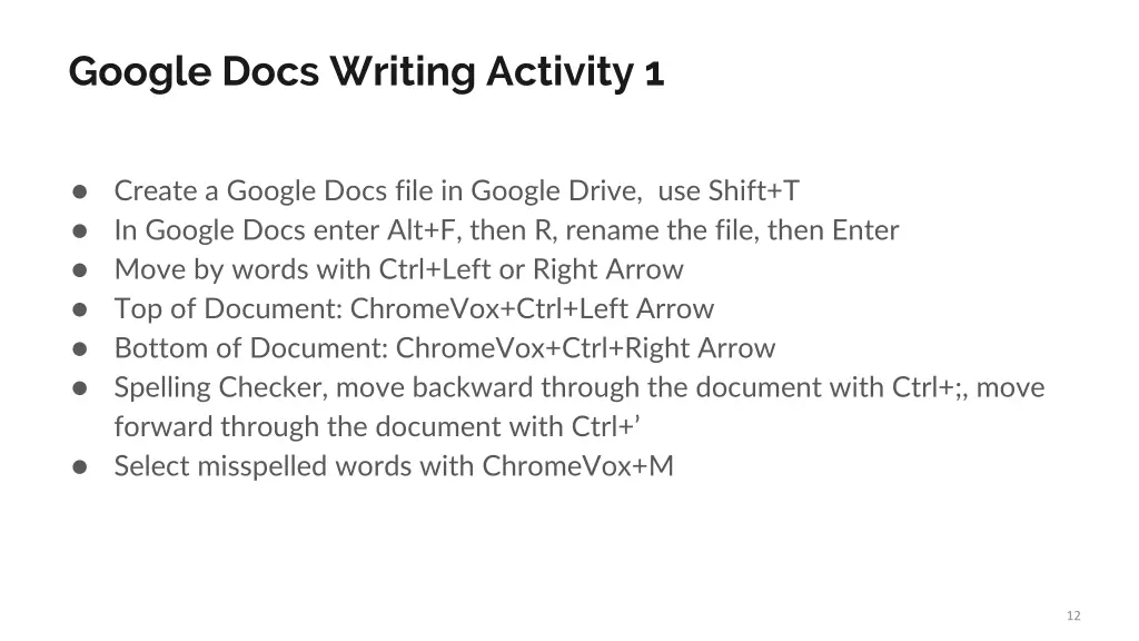 google docs writing activity 1