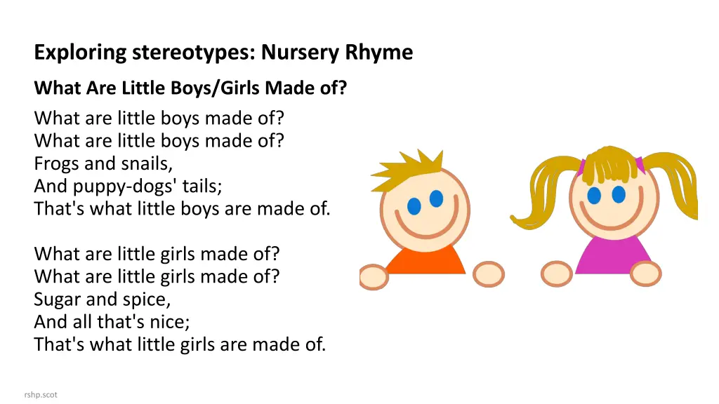 exploring stereotypes nursery rhyme